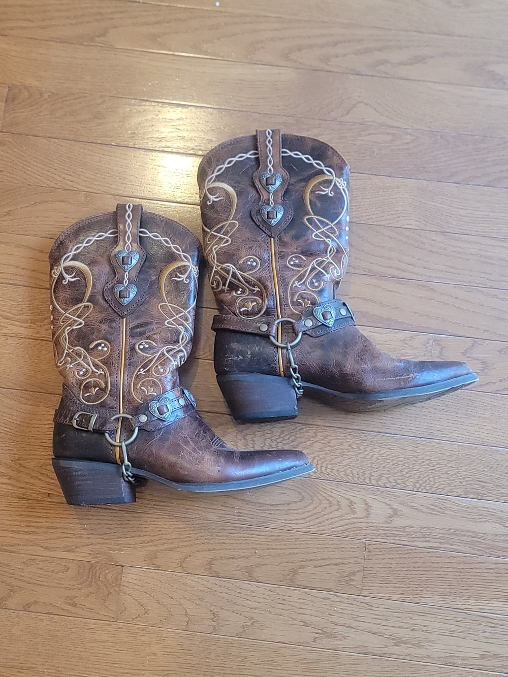 Durango Brown Leather Embroidered Women's Boots Size 6